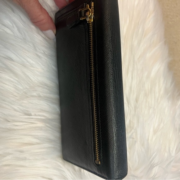 Prada black leather long wallet on chain ( adjustable strap). w gold hardware - Picture 10 of 16